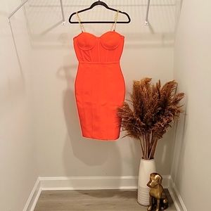 Orange Bandage dress